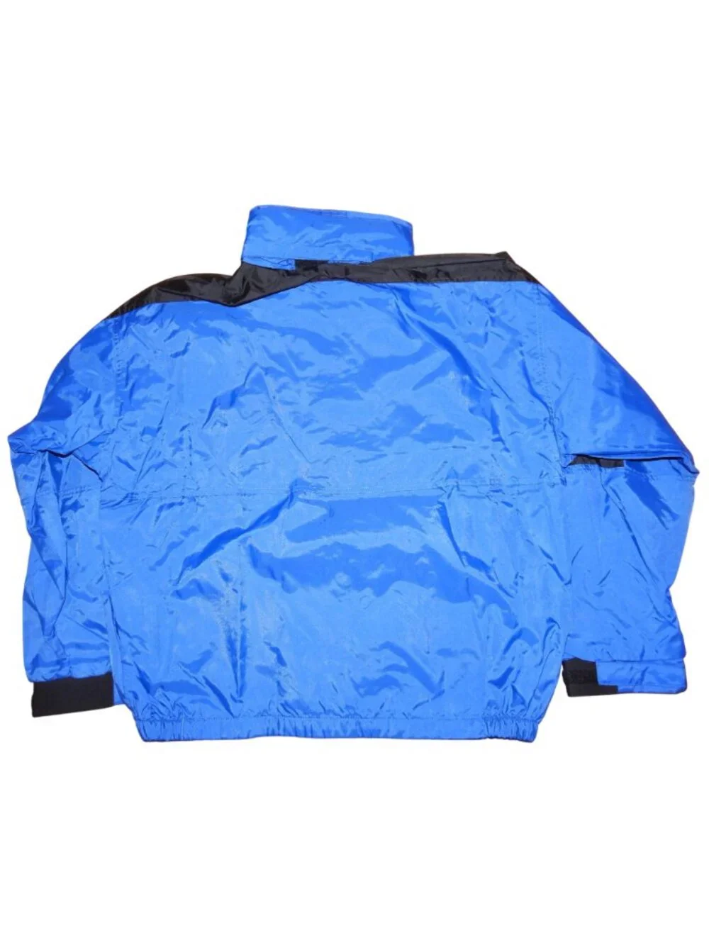 NWOT Vintage 90s Marlboro Unlimited Windbreaker Jacket XL Blue Packable Hood